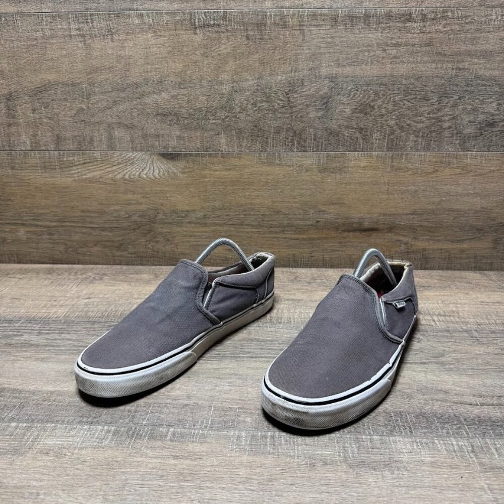 Vans Classic Charcoal Canvas Slip On Sneakers Men's Size 10